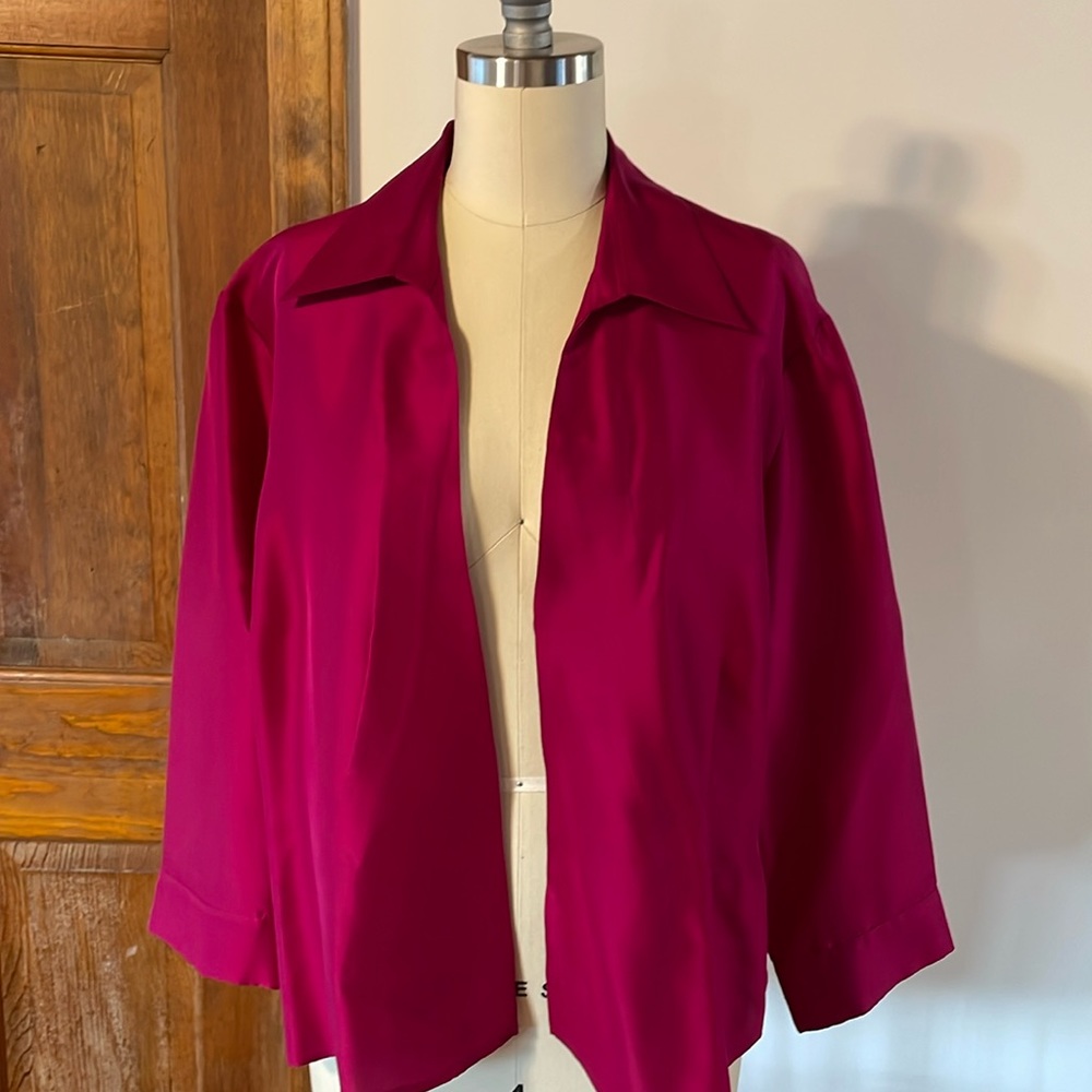 100% Silk cover Kimono cardigan- fuchsia